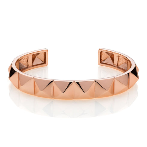 BRACCIALE RIGIDO DORATO ROSA PIRAMIDI 2000