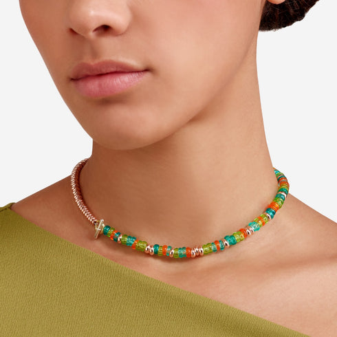 BRACCIALE RONDELLE ARGENTO DORATO & PLASTICA RICICLATA DBC5003RONDEVERAG