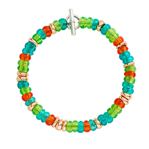 BRACCIALE RONDELLE ARGENTO DORATO & PLASTICA RICICLATA DBC5003RONDEVERAG