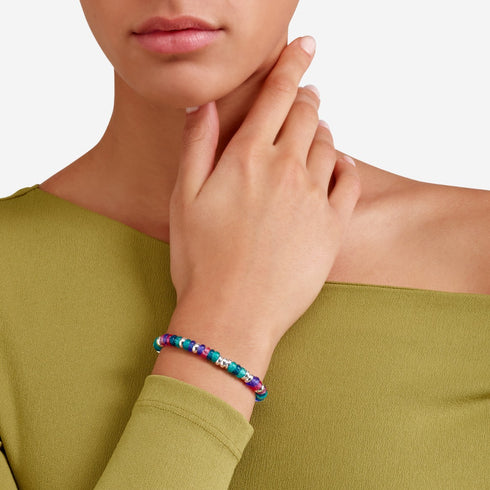 BRACCIALE RONDELLE ARGENTO & PLASTICA RICICLATA DBC5004RONDEVI0AG
