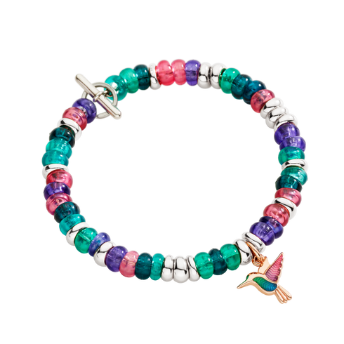BRACCIALE RONDELLE ARGENTO & PLASTICA RICICLATA DBC5004RONDEVI0AG