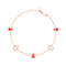 BRACCIALE SAUTOIR WULU IN ORO ROSA 18 CARATI CON DIAMANTI E SMALTO ROSSO WUB07ANRGRE