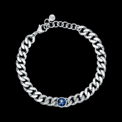 BRACCIALE SMALL CHAIN BLUE STONES AND WHITE CRYSTALS J19AUW23