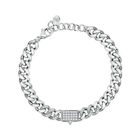 BRACCIALE SMALL CHAIN EYELIGHT TAG WHITE CRYSTALS PAVÈ J19AUW14