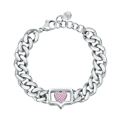BRACCIALE STANDARD CHAIN EYELIGHT TAG PINK CRYSTALS J19AUW11