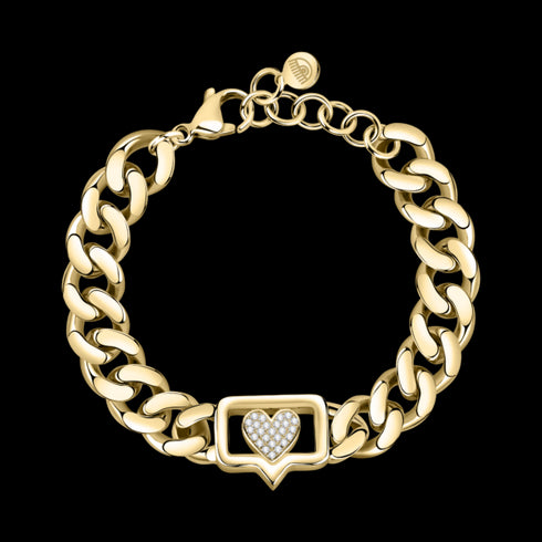 BRACCIALE STANDARD CHAIN EYELIGHT TAG WHITE CRYSTALS J19AUW10