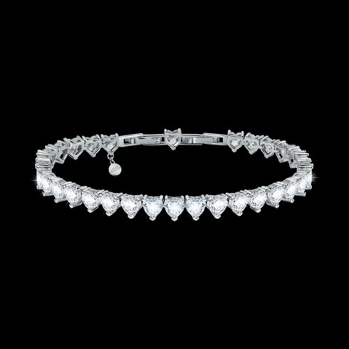 BRACCIALE TENNIS DIAMOND HEART WHITE HEART STONES J19AUV20