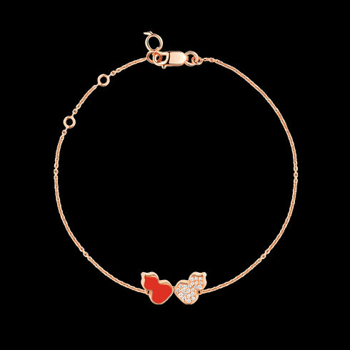 BRACCIALE WULU IN ORO ROSA 18 CARATI CON DIAMANTI E HYCERAM® WEB40ANRGRH