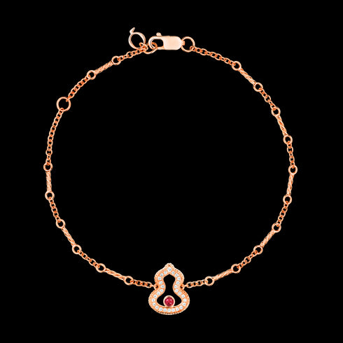 BRACCIALE WULU IN ORO ROSA 18 CARATI CON DIAMANTI E RUBINO WLB40AZRGRU