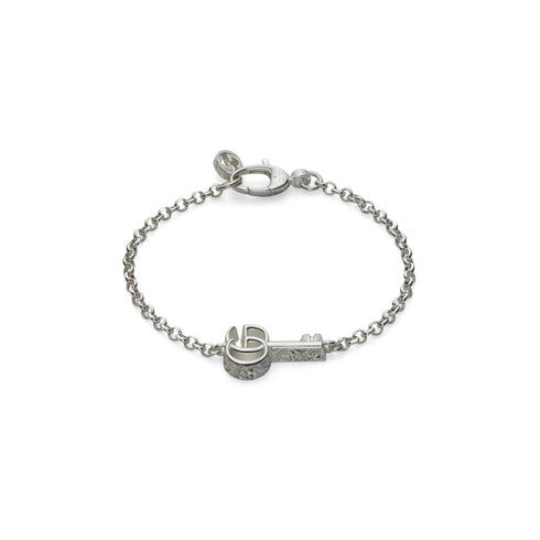 Bracelet in sterling silver with Double G and key charm YBA632207002