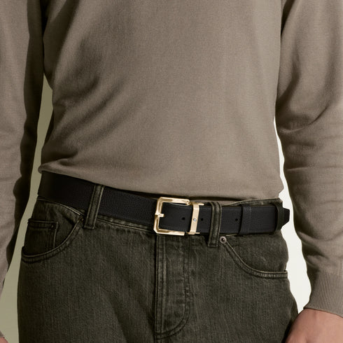 CINTURA REVERSIBILE IN PELLE BLU NOTTE/NERA DA 35 MM 199099