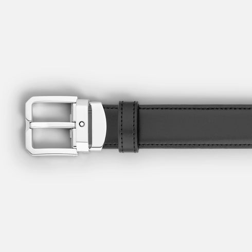 CINTURA REVERSIBILE IN PELLE NERA/MARRONE 30 MM 132873