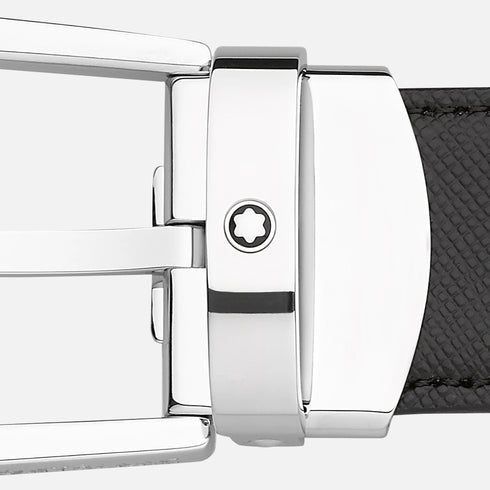 CINTURA REVERSIBILE IN PELLE NERA/MARRONE 30 MM CON FIBBIA A FERRO DI CAVALLO 113834