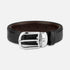 CINTURA REVERSIBILE IN PELLE NERA/MARRONE 30 MM CON FIBBIA A FERRO DI CAVALLO 114412