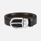 CINTURA REVERSIBILE IN PELLE NERA/MARRONE 30 MM CON FIBBIA A FERRO DI CAVALLO 128135