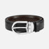 CINTURA REVERSIBILE IN PELLE NERA/MARRONE 30 MM CON FIBBIA A FERRO DI CAVALLO 128135