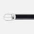 CINTURA REVERSIBILE IN PELLE NERA/MARRONE 30 MM CON FIBBIA A FERRO DI CAVALLO 128135