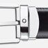 CINTURA REVERSIBILE IN PELLE NERA/MARRONE 30 MM CON FIBBIA A FERRO DI CAVALLO 128135