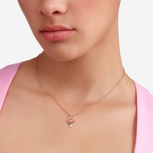 CIONDOLO COLIBRÌ ORO ROSA & SMALTO DMC5008COLIBEMX9R