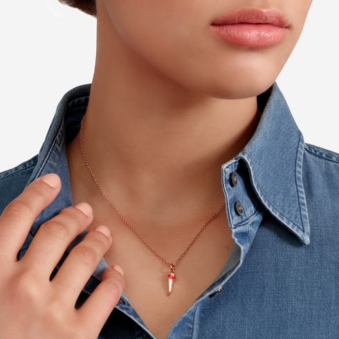 CIONDOLO CORNO ORO ROSA & SMALTO DMC5003HORNXERO9R