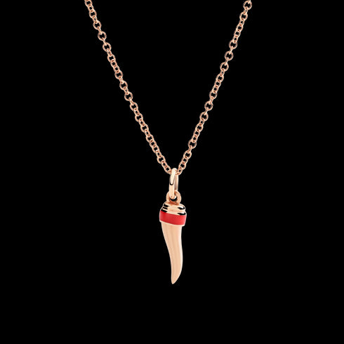 CIONDOLO CORNO ORO ROSA & SMALTO DMC5003HORNXERO9R