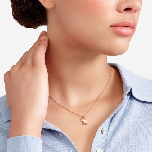 CIONDOLO ELEFANTE ORO ROSA DMC5010ELEPH0009R