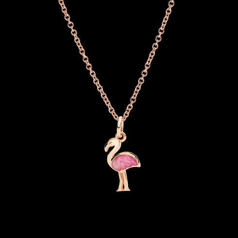 CIONDOLO FENICOTTERO ORO ROSA & SMALTO DMC5012PHENIERS9R