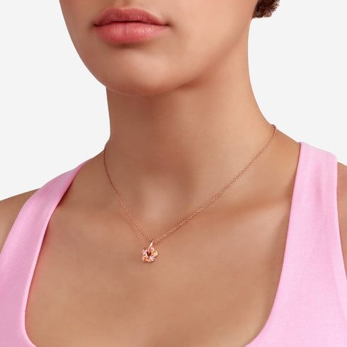 CIONDOLO FIORE ORO ROSA & ZAFFIRI DMC5013FLOWSZRO9R