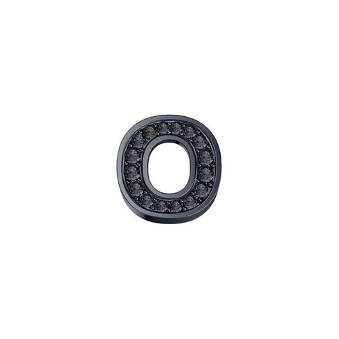 CIONDOLO LETTERA O DONNA ORO IN ORO BRUNITO E DIAMANTI NERI REF. DCHF7278O.002