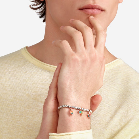 CIONDOLO PAPPAGALLO ORO ROSA & SMALTO DMC5009PARROEMX9R