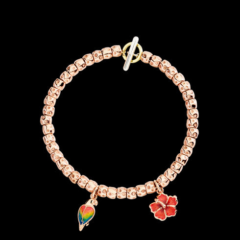 CIONDOLO PAPPAGALLO ORO ROSA & SMALTO DMC5009PARROEMX9R