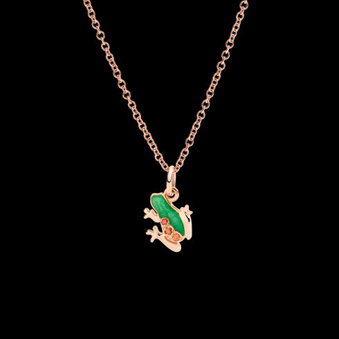 CIONDOLO RANA ORO ROSA, SMALTO & ZAFFIRI DMC5004FROGXVZO9R