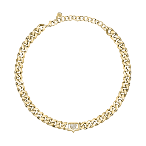 COLLANA BIG CHAIN EYELIGHT TAG WHITE CRYSTALS J19AUW09