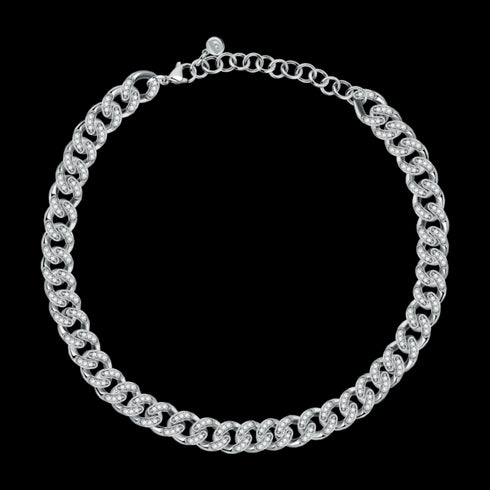 COLLANA BIG CHAIN FULL PAVÉ J19AUW01