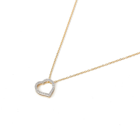 COLLANA CORTA IN ORO CON CUORE E DIAMANTI 4001