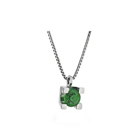 COLLANA DONNA ORO IN ORO BIANCO E SMERALDI REF. DHPE7209