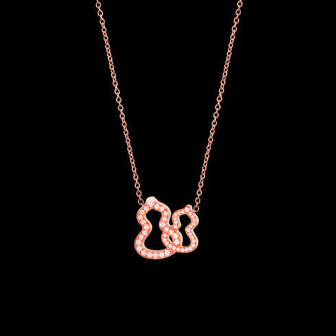 COLLANA DOUBLE WULU IN ORO ROSA 18 CARATI CON DIAMANTI W2N30ALRGDI