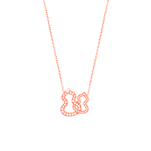 COLLANA DOUBLE WULU IN ORO ROSA 18 CARATI CON DIAMANTI W2N30ALRGDI