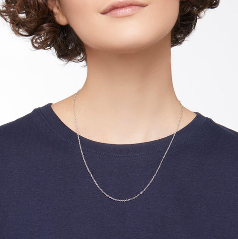 COLLANA ESSENTIALS IN ORO BIANCO RODIATO 18K DCA8004CHAIN000OB