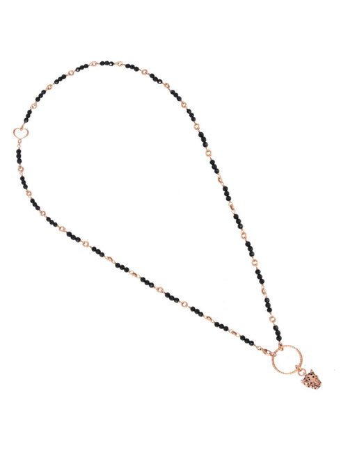 COLLANA GIROCOLLO CON SPINELLO E LEOPARDO GCLEOROSP
