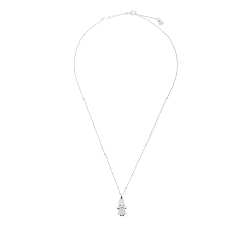 COLLANA IN ORO BIANCO CON PENDENTE BIMBA E DIAMANTI 4004