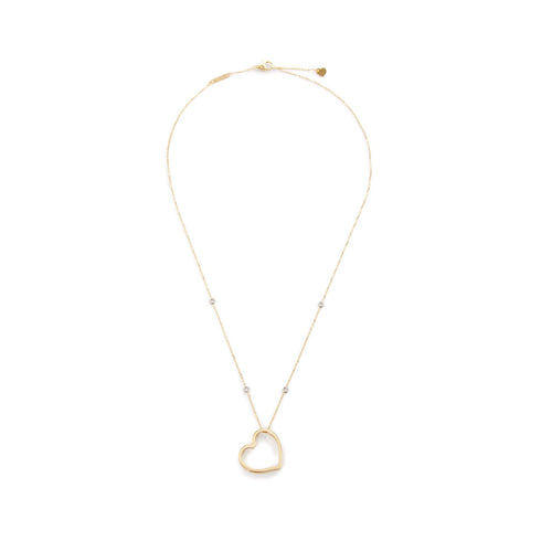 COLLANA IN ORO CON CUORE E DIAMANTI 4002