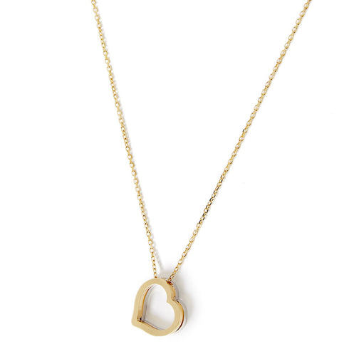 COLLANA IN ORO CON PENDENTE CUORE BICOLORE 4030
