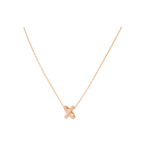 COLLANA JEUX DE LIENS IN ORO ROSA E DIAMANTI 082216
