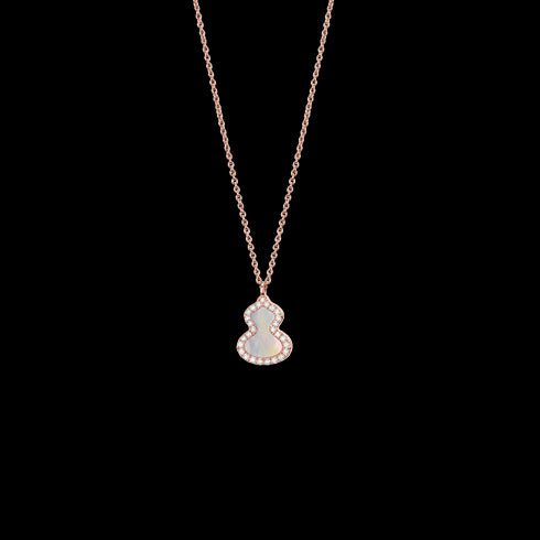 COLLANA PETITE WULU IN ORO ROSA 18 CARATI CON DIAMANTI E MADREPERLA WUNPT6DRGMP