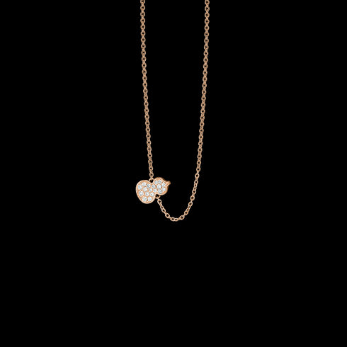 COLLANA PETITE WULU IN ORO ROSA 18 CARATI CON PAVÈ DI DIAMANTI WUN50ACRGDI
