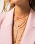 COLLANA ROSARIO CON PEPITE DI ZIRCONI MILKY ROSA GR031M3RAU