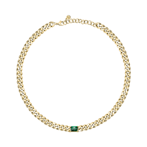 COLLANA SMALL CHAIN WITH EMERALD STONE J19AUW30
