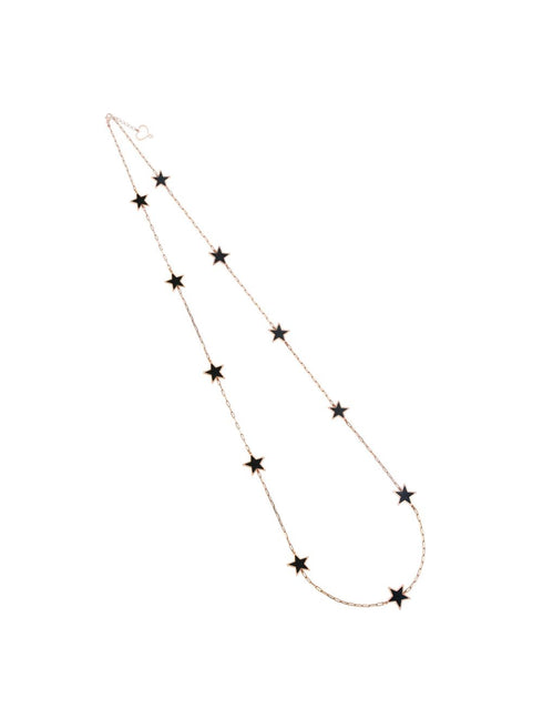 COLLANA UNDICI STELLE SMALTO NERO A CATTEDRALE CLCAT112