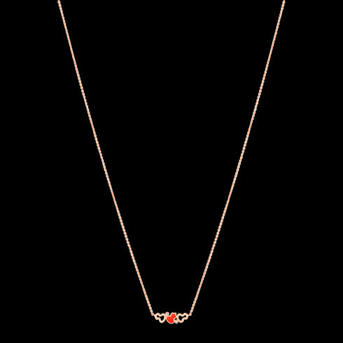 COLLANA WULU IN ORO ROSA 18 CARATI CON DIAMANTI E HYCERAM® ROSSO WWN50ABRGRH